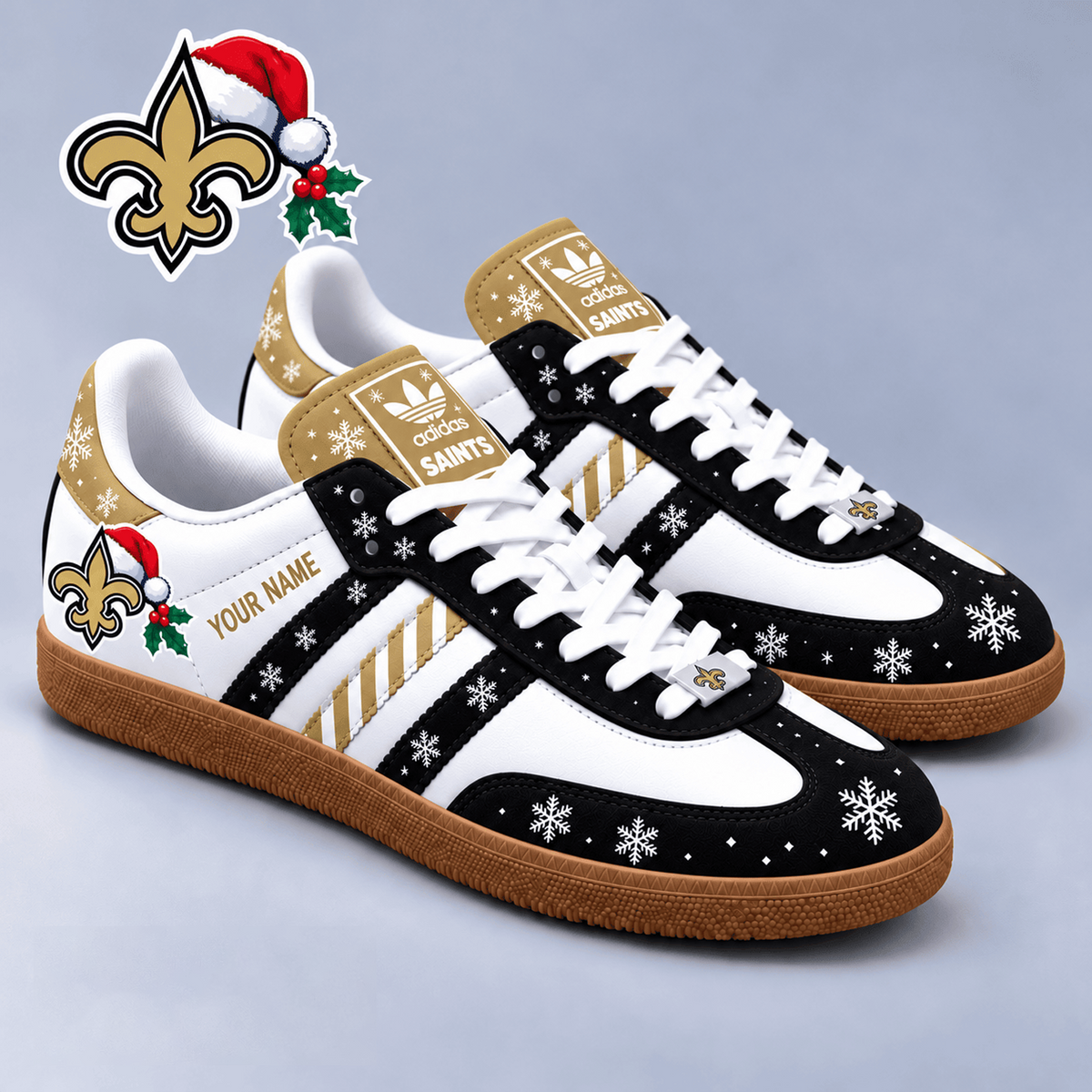 NO x NFL Christmas Personalized Name Samba Shoes
