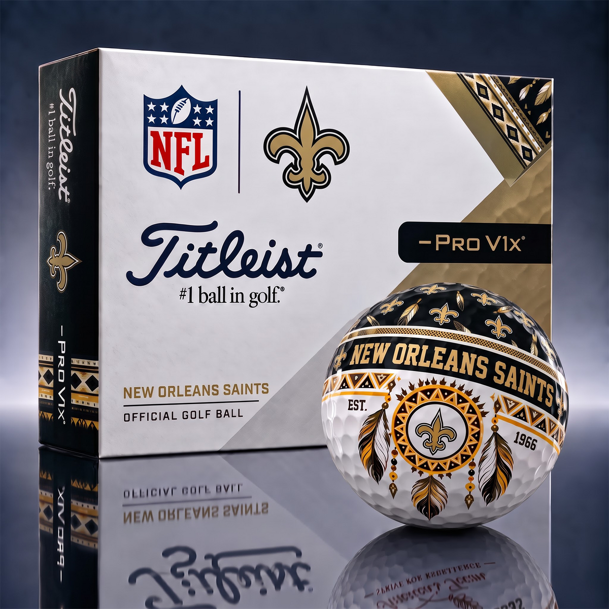NOS x NFL 1-OF-1 IN-HOUSE CRAFTED TITLEIST PRO V1X NFL NATIVE HERITAGE GOLF BALLS