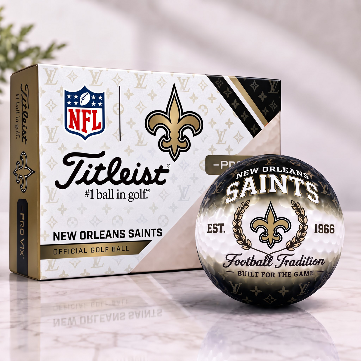 NOS x NFL Custom LV x Titleist Pro V1 Golf Balls Set V2