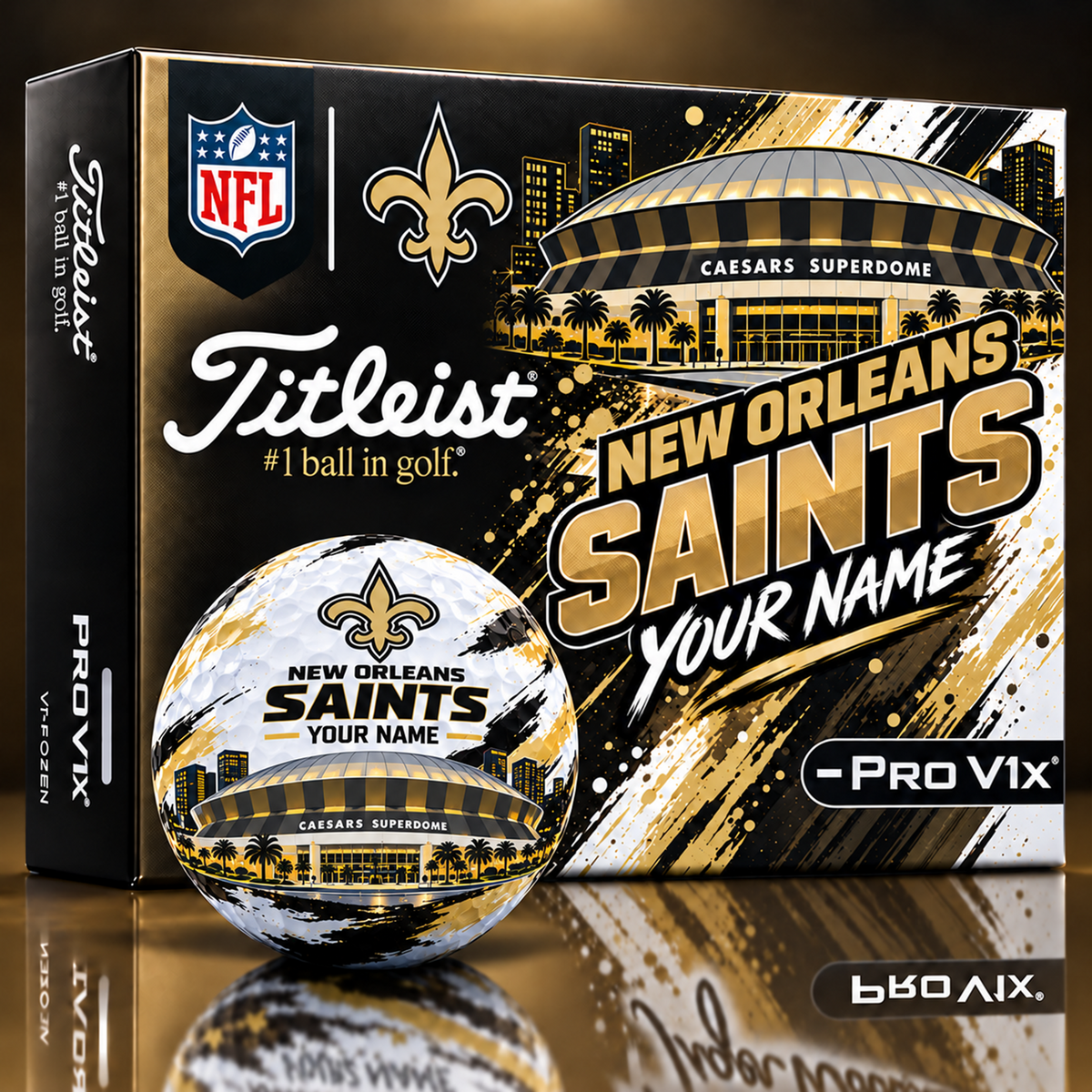 NOS x Personalized NFL Team Home Stadium Edition Golf Balls Set