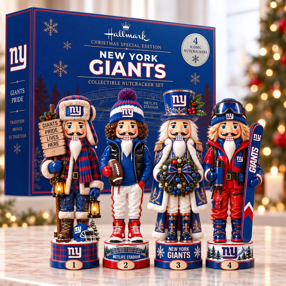 NYG X Premium NFL Christmas Nutcracker Collector Set