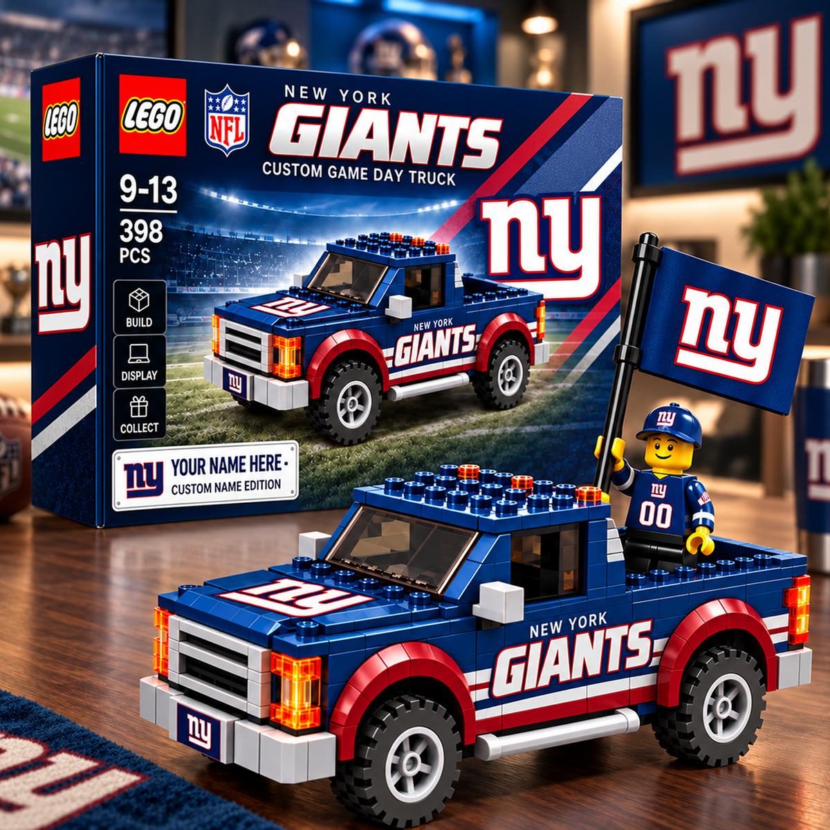 NYG x NFL Building Blocks Truck Toy Set V2