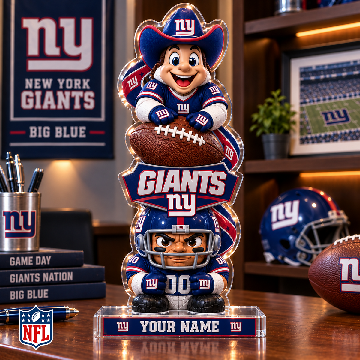 NYG x NFL Christmas KICKOFF Personalized Acrylic Block Plaque