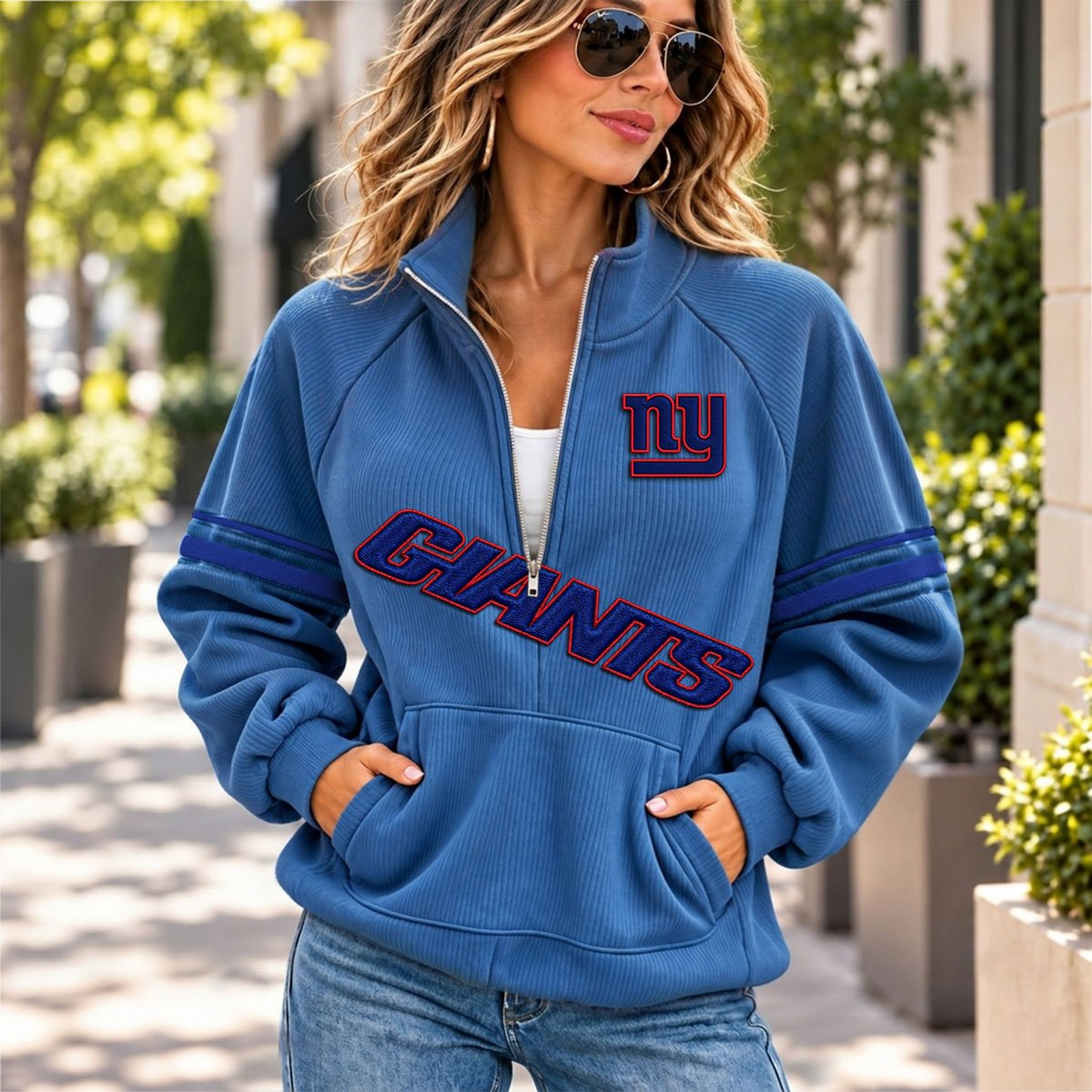 NYG x NFL Corduroy half-zip sweatshirt