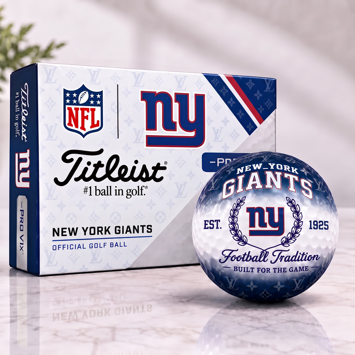 NYG x NFL Custom LV x Titleist Pro V1 Golf Balls Set V2