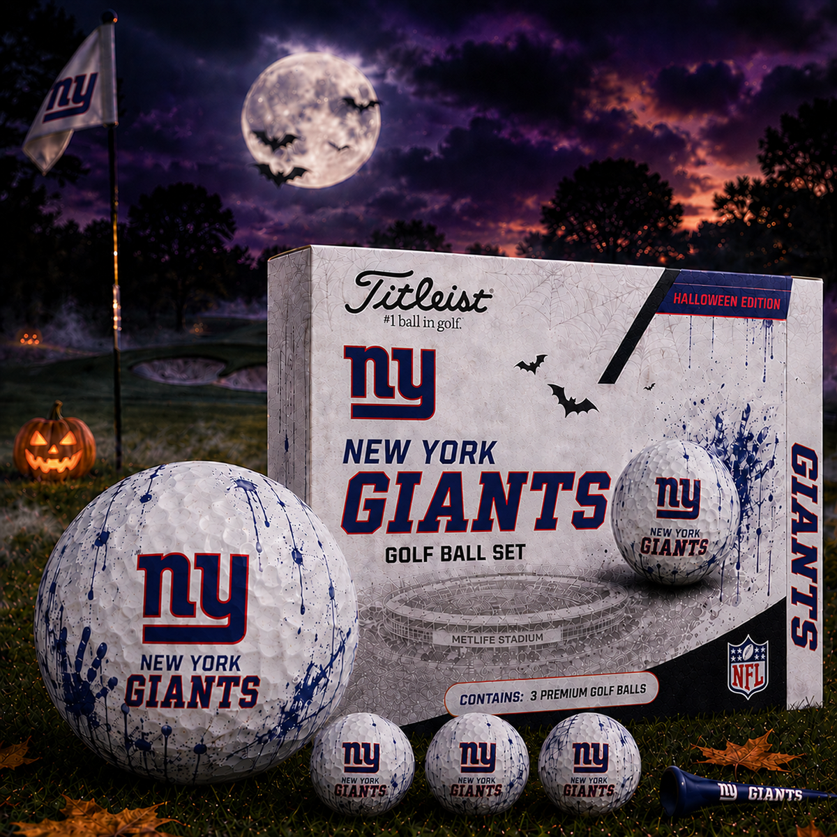 NYG x NFL Halloween Edition Golf Ball Set – 3 Premium Golf Balls