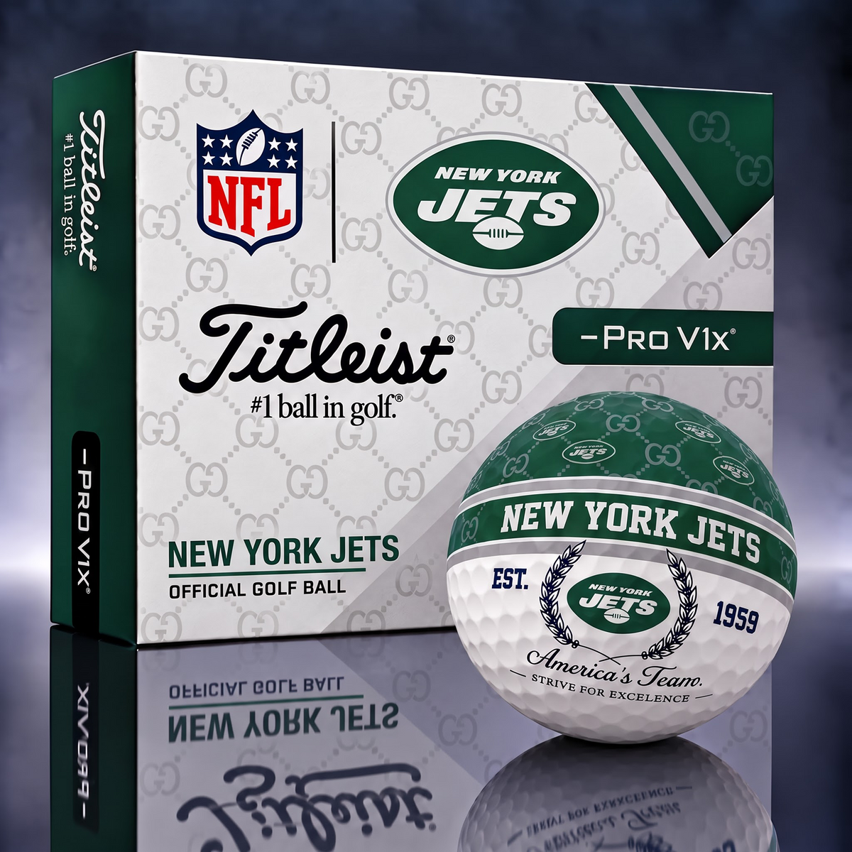 NYJ X NFL Custom GC x Titleist Pro V1 Golf Balls Set