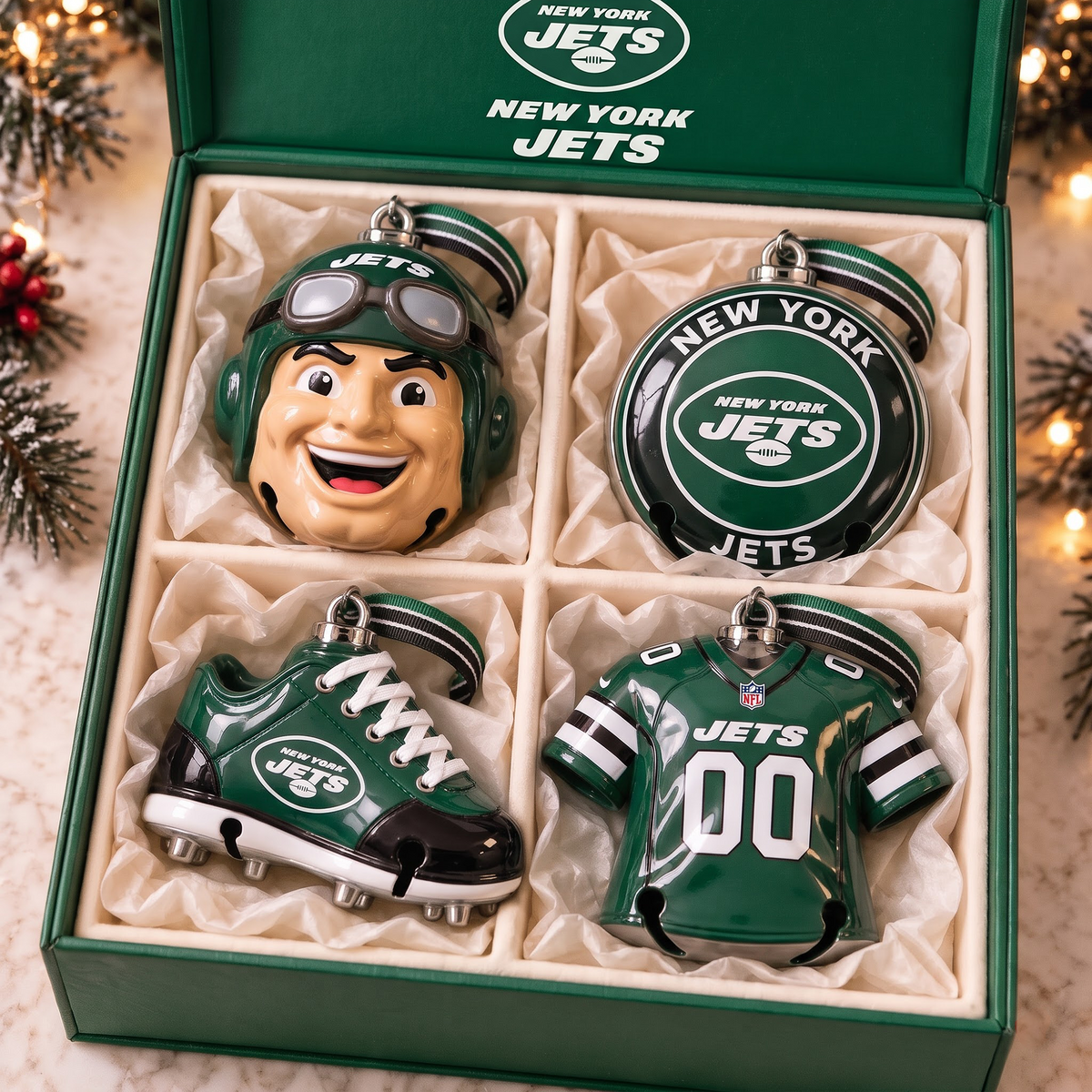 NYJ X Premium NFL Christmas Bell Ornament