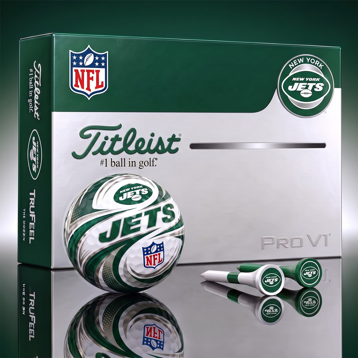 NYJ x 1-of-1 Custom NFL Golf Balls And Tees Gift Set