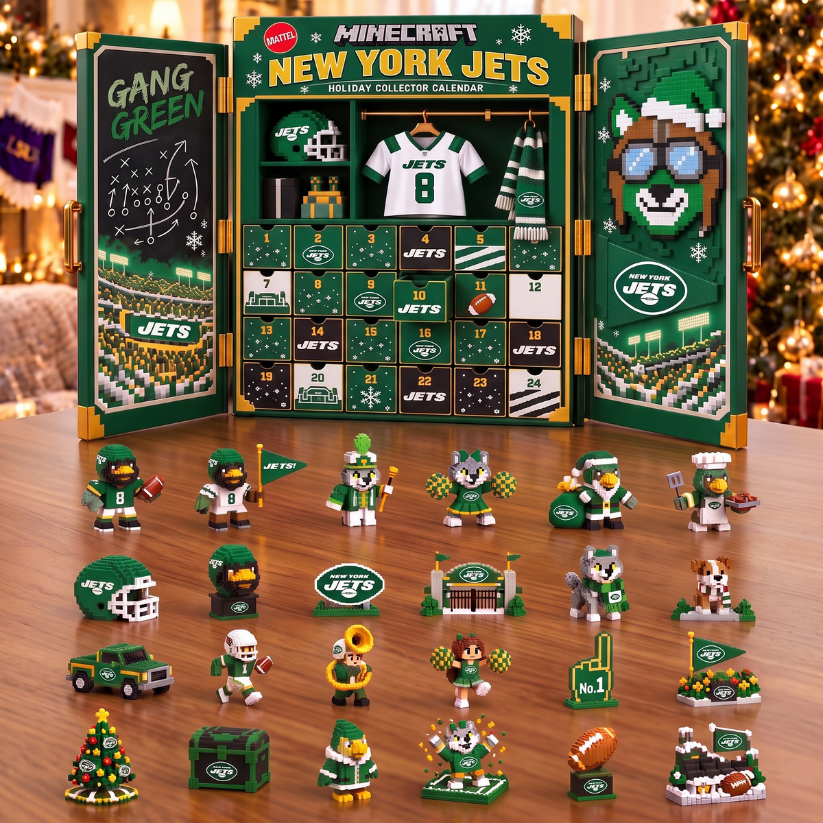 NYJ x 1-of-1 Custom NFL Team Christmas Advent Calendar Blind Box Set