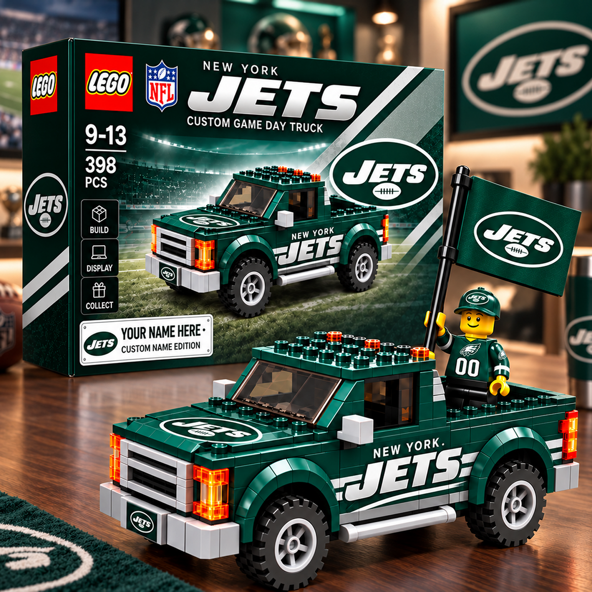 NYJ x NFL Building Blocks Truck Toy Set V2