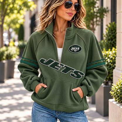 NYJ x NFL Corduroy half-zip sweatshirt