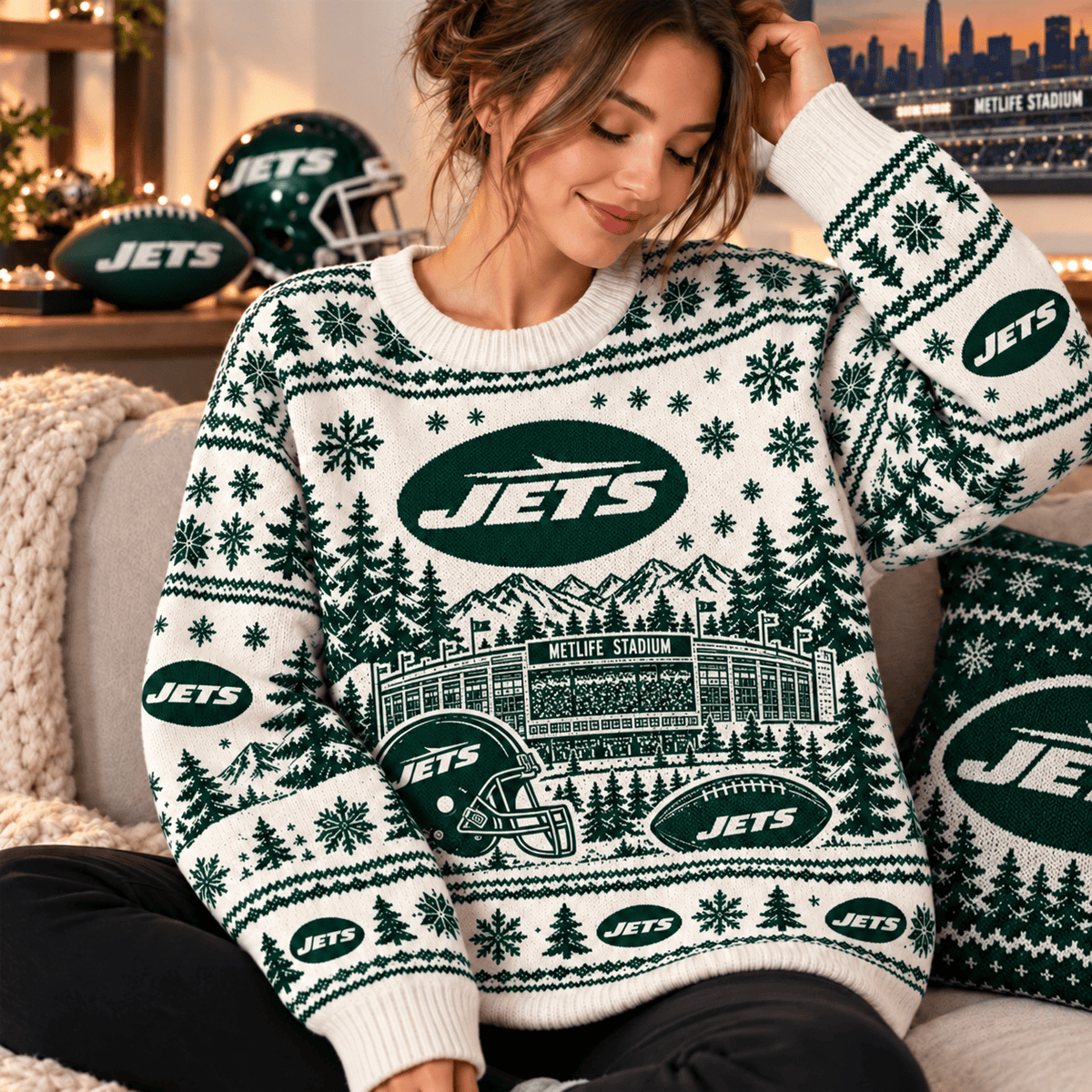 NYJ x NFL Ugly Sweater For Fan