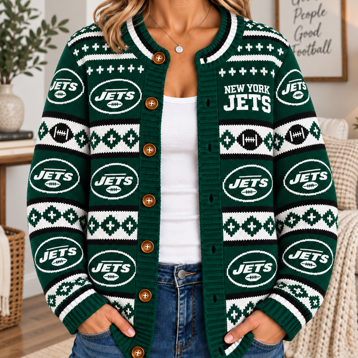 NYJ x NFL Women's Cardigan Sweater