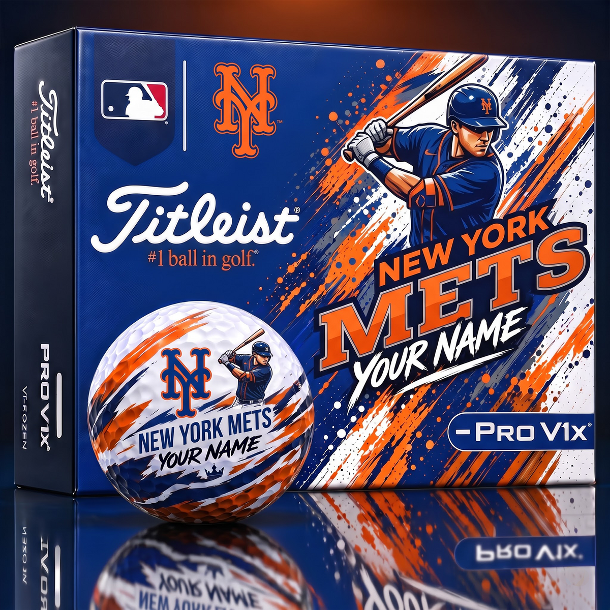 NYM x Personalized MLB Titleist Pro V1x MLB Golf Balls