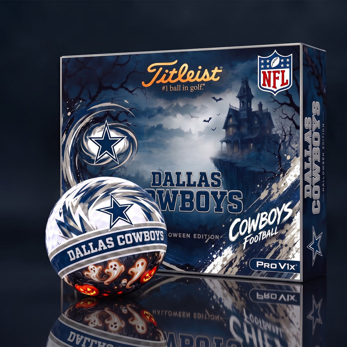 OFFICAL TITLIEST X PREMIUM NFL DAL DELUXE PERSONALIZED HALLOWEEN HORROR FAIRWAY V3 GOLF BALL SET EDITION