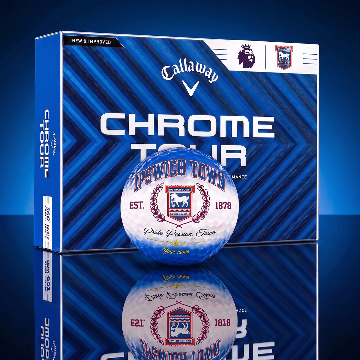 OFFICIAL CALLAWAY X PREMIUM EPL IPS BESPOKE NAME GOLF BALL LIMITED EDITION