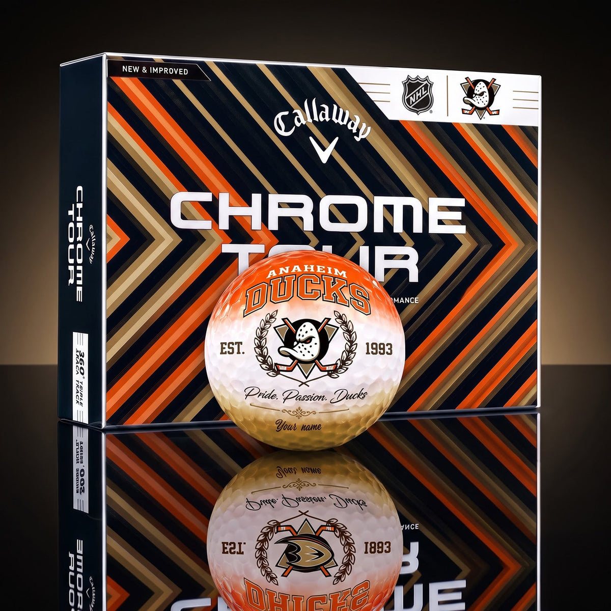 OFFICIAL CALLAWAY X PREMIUM NHL AD BESPOKE NAME GOLF BALL LIMITED EDITION