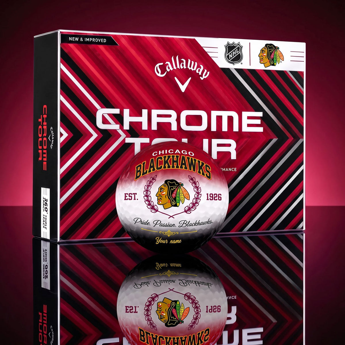 OFFICIAL CALLAWAY X PREMIUM NHL CB BESPOKE NAME GOLF BALL LIMITED EDITION