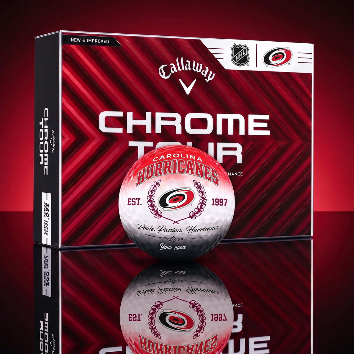 OFFICIAL CALLAWAY X PREMIUM NHL CH BESPOKE NAME GOLF BALL LIMITED EDITION