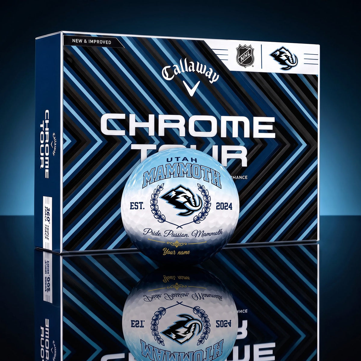 OFFICIAL CALLAWAY X PREMIUM NHL UM BESPOKE NAME GOLF BALL LIMITED EDITION