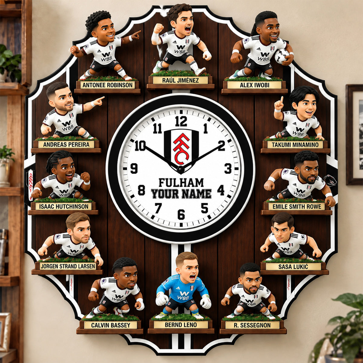 OFFICIAL EPL X PREMIUM FUL 3D BESPOKE NAME Famous Players Acrylic Wall Clock For Home Decor EDITION