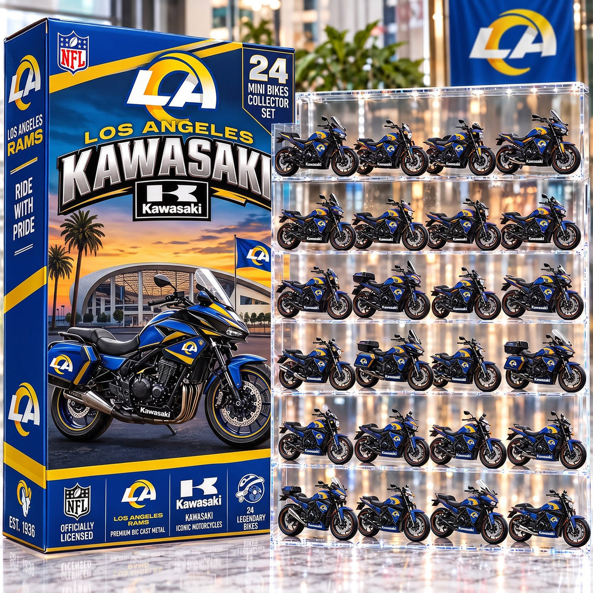 OFFICIAL KAWASAKI X PREMIUM NFL LAR 24DAYS ADVENT CALENDER AMAZING TRIP RACING MOTOR FOR FAN LIMITED EDITION