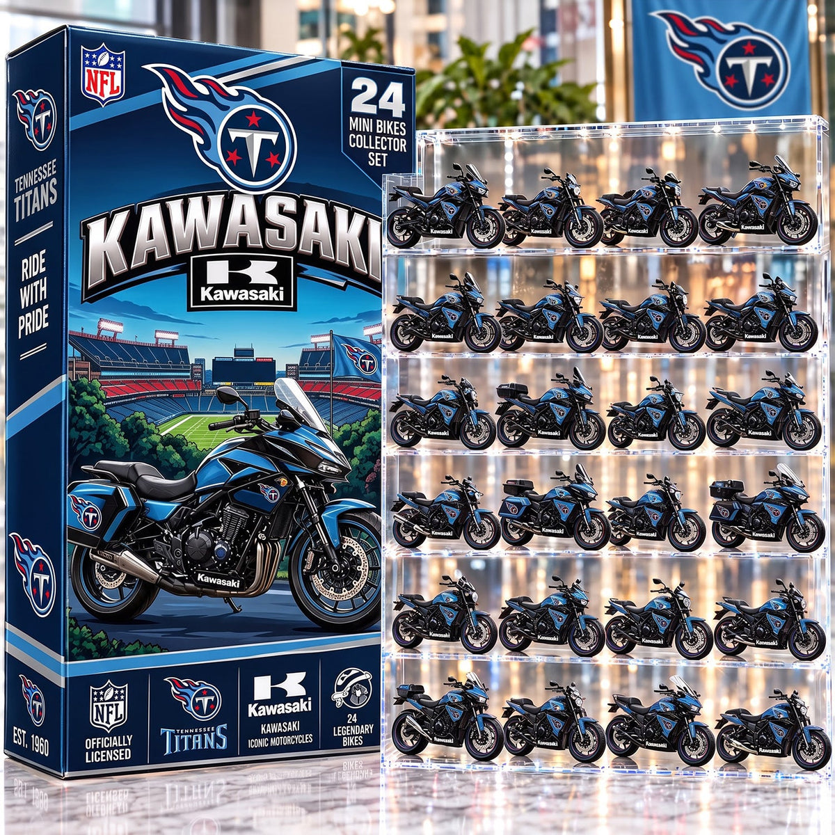 OFFICIAL KAWASAKI X PREMIUM NFL TEN 24DAYS ADVENT CALENDER AMAZING TRIP RACING MOTOR FOR FAN LIMITED EDITION
