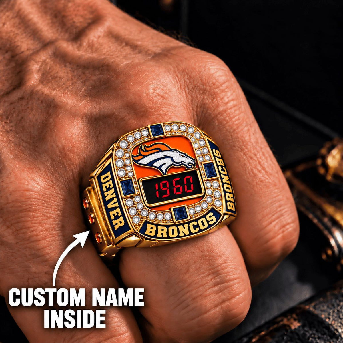 OFFICIAL NFL X PREMIUM DEN EXCLUSIVE ROSE GOLD RING Bespoke Name Limited Edition