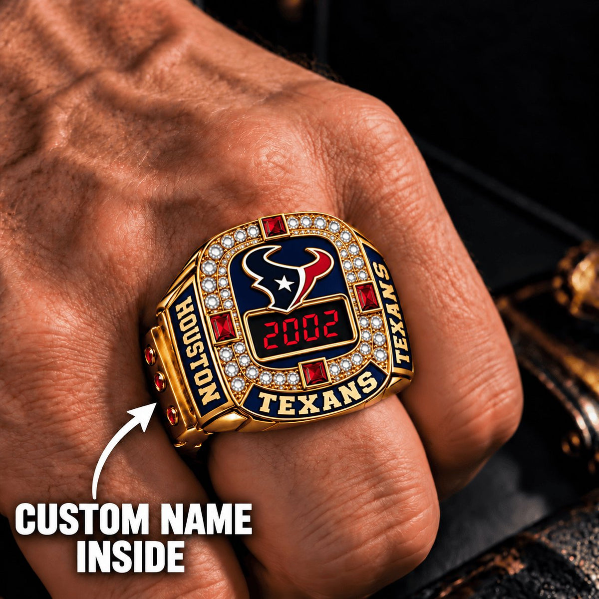 OFFICIAL NFL X PREMIUM HOU EXCLUSIVE ROSE GOLD RING Bespoke Name Limited Edition