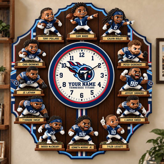 OFFICIAL NFL X PREMIUM TEN 3D BESPOKE NAME Famous Players Acrylic Wall Clock For Home Decor EDITION