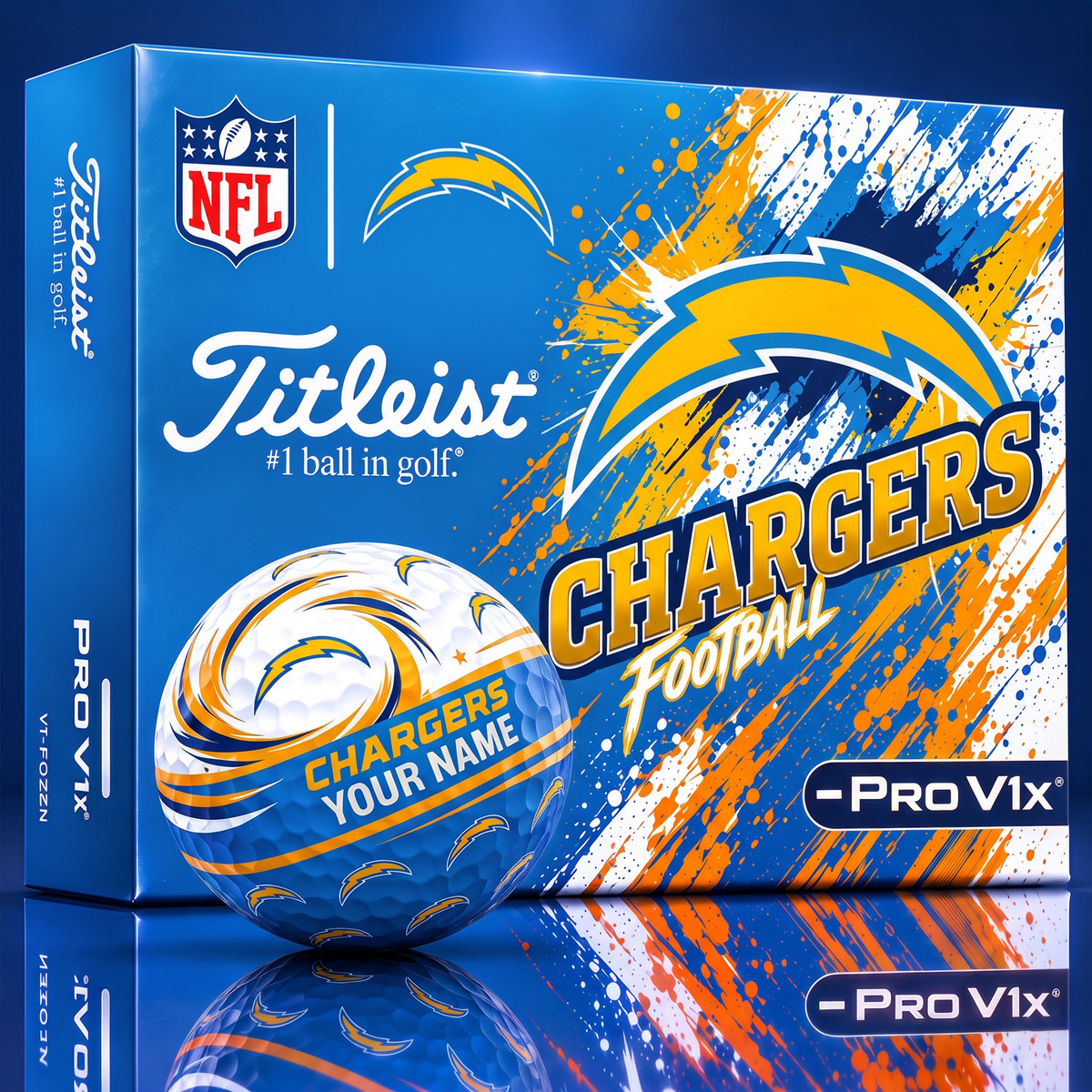 OFFICIAL NFL X TITLIEST PREMIUM LAC EXCLUSIVE TIE-DYE PAINT CUSTOME NAME GOLF BALL TOURNAMENT EDITION