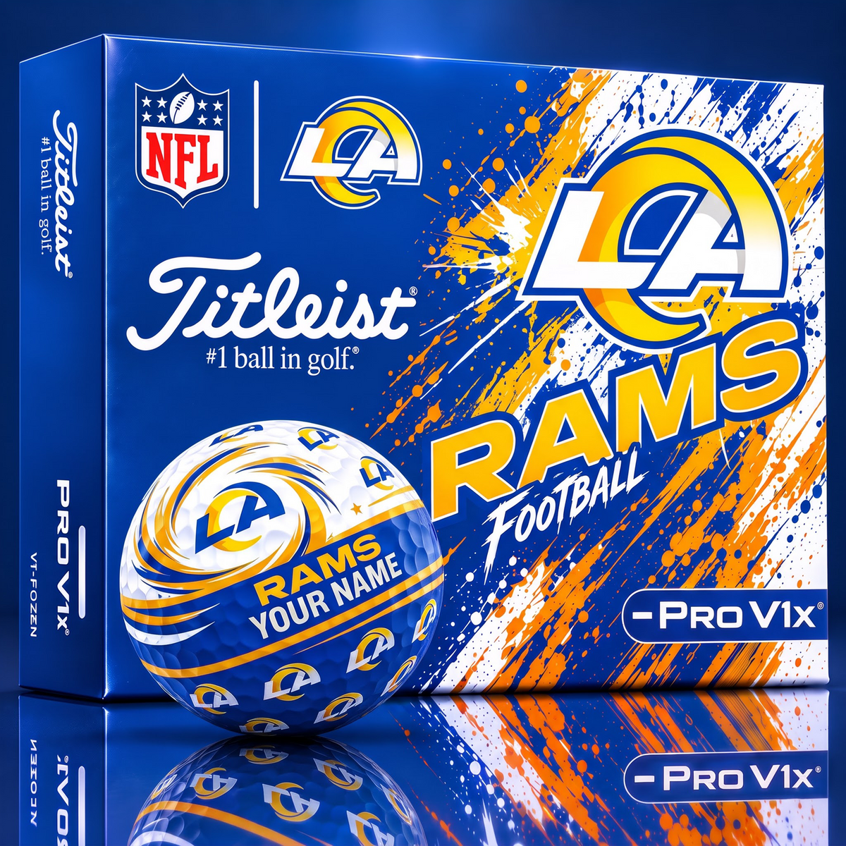 OFFICIAL NFL X TITLIEST PREMIUM LAR EXCLUSIVE TIE-DYE PAINT CUSTOME NAME GOLF BALL TOURNAMENT EDITION