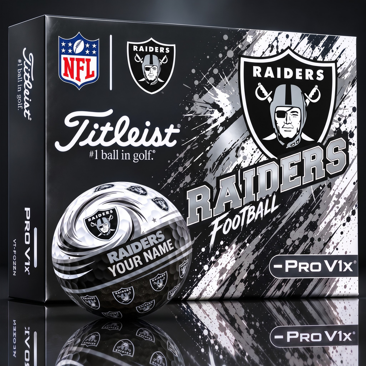 OFFICIAL NFL X TITLIEST PREMIUM LVR EXCLUSIVE TIE-DYE PAINT CUSTOME NAME GOLF BALL TOURNAMENT EDITION