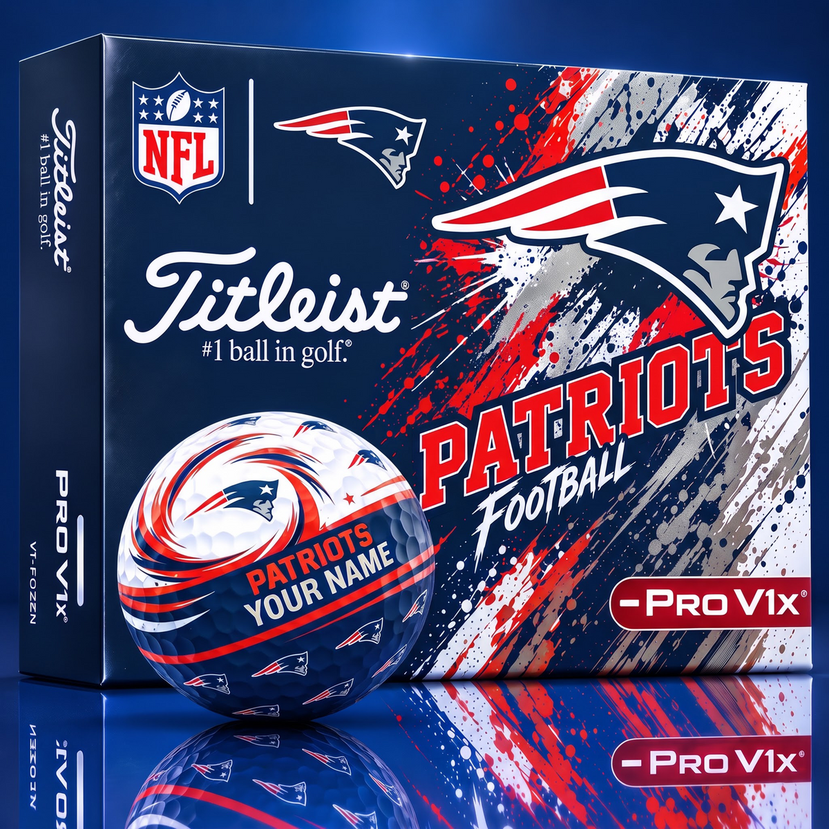 OFFICIAL NFL X TITLIEST PREMIUM NEP EXCLUSIVE TIE-DYE PAINT CUSTOME NAME GOLF BALL TOURNAMENT EDITION