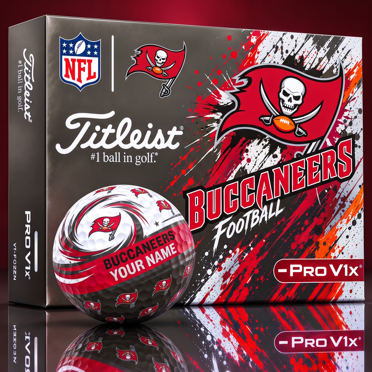OFFICIAL NFL X TITLIEST PREMIUM TBB EXCLUSIVE TIE-DYE PAINT CUSTOME NAME GOLF BALL TOURNAMENT EDITION