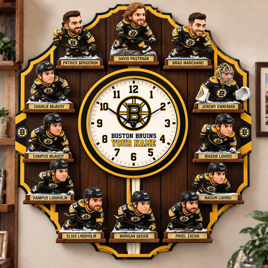 OFFICIAL NHL X PREMIUM BB 3D BESPOKE NAME Famous Players Acrylic Wall Clock For Home Decor EDITION