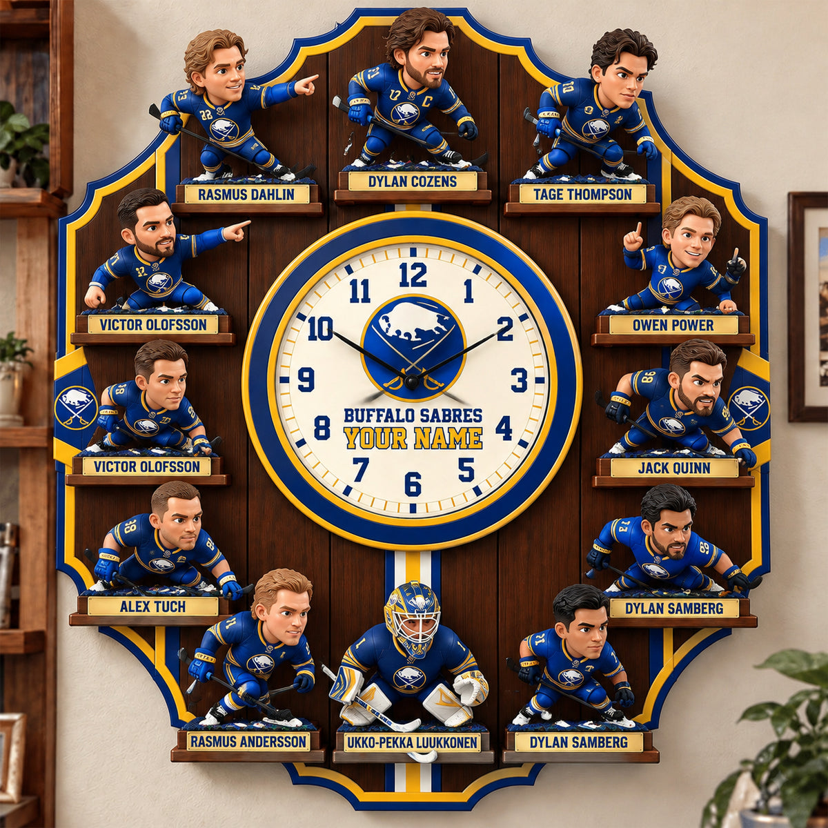 OFFICIAL NHL X PREMIUM BS 3D BESPOKE NAME Famous Players Acrylic Wall Clock For Home Decor EDITION