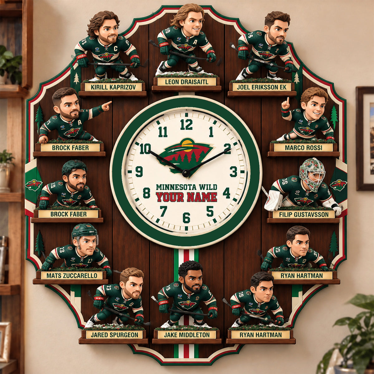 OFFICIAL NHL X PREMIUM MW 3D BESPOKE NAME Famous Players Acrylic Wall Clock For Home Decor EDITION