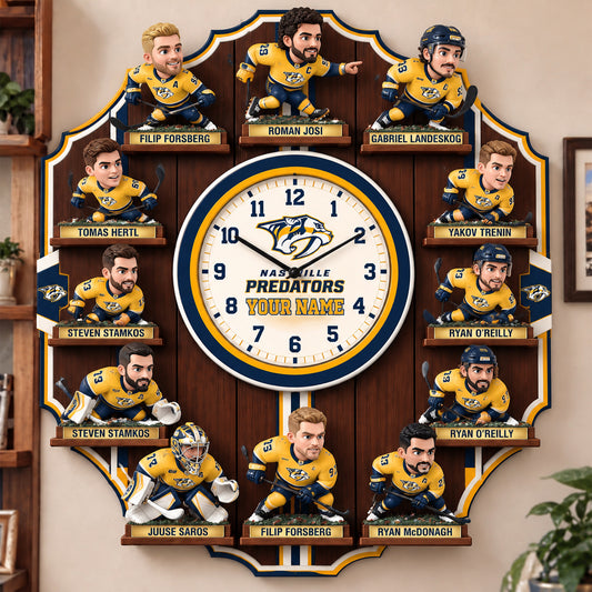 OFFICIAL NHL X PREMIUM NP 3D BESPOKE NAME Famous Players Acrylic Wall Clock For Home Decor EDITION