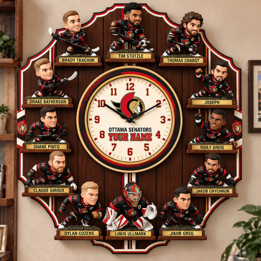 OFFICIAL NHL X PREMIUM OS 3D BESPOKE NAME Famous Players Acrylic Wall Clock For Home Decor EDITION