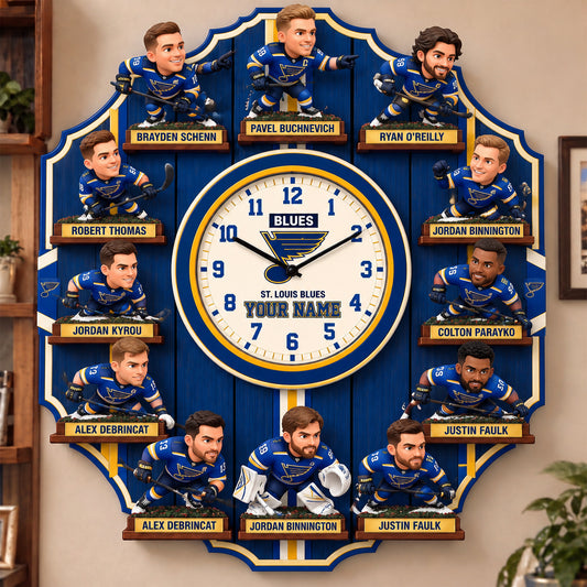 OFFICIAL NHL X PREMIUM SLB 3D BESPOKE NAME Famous Players Acrylic Wall Clock For Home Decor EDITION