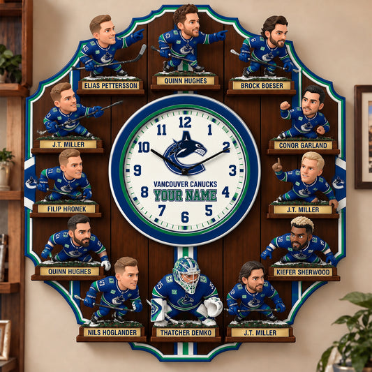 OFFICIAL NHL X PREMIUM VC 3D BESPOKE NAME Famous Players Acrylic Wall Clock For Home Decor EDITION