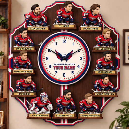 OFFICIAL NHL X PREMIUM WC 3D BESPOKE NAME Famous Players Acrylic Wall Clock For Home Decor EDITION
