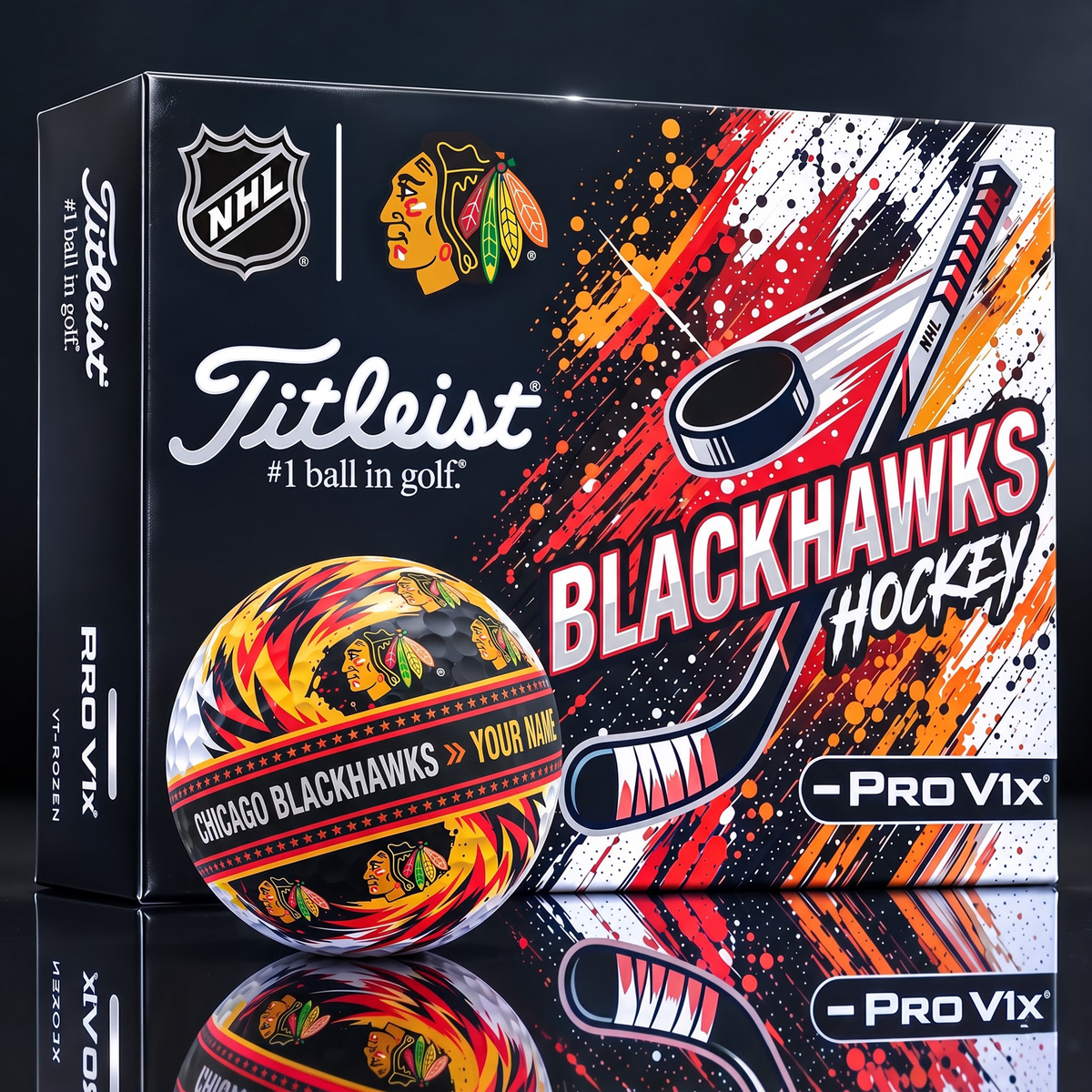 OFFICIAL TILIEST X SIGNATURE NHL CB CUSTOME NAME 3D TIE-DYE V5 GOLF BALL SET EDITION