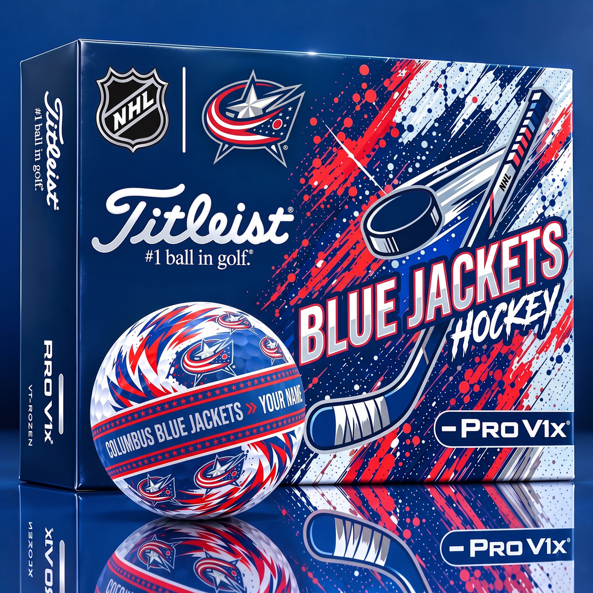 OFFICIAL TILIEST X SIGNATURE NHL CBJ CUSTOME NAME 3D TIE-DYE V5 GOLF BALL SET EDITION