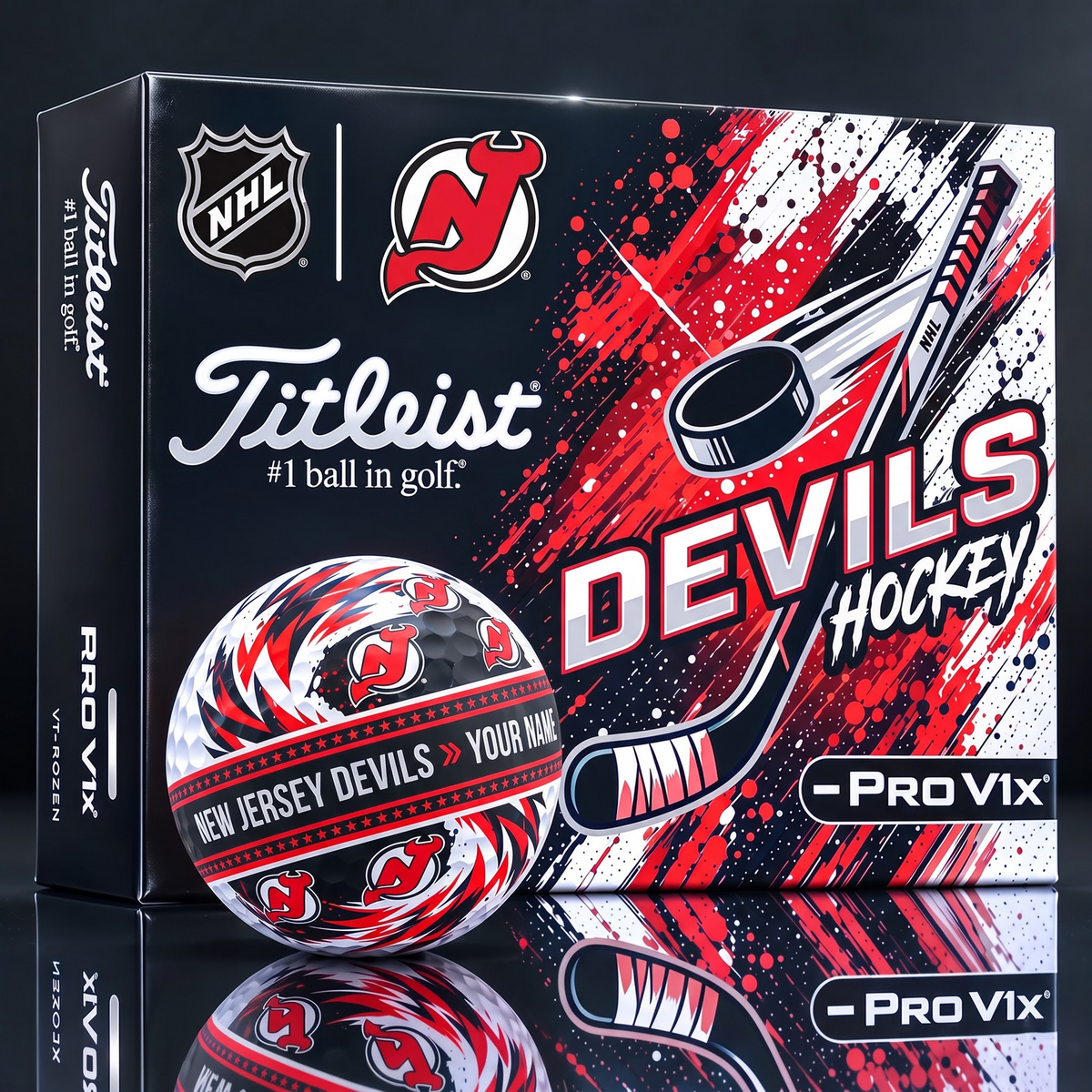 OFFICIAL TILIEST X SIGNATURE NHL NJD CUSTOME NAME 3D TIE-DYE V5 GOLF BALL SET EDITION