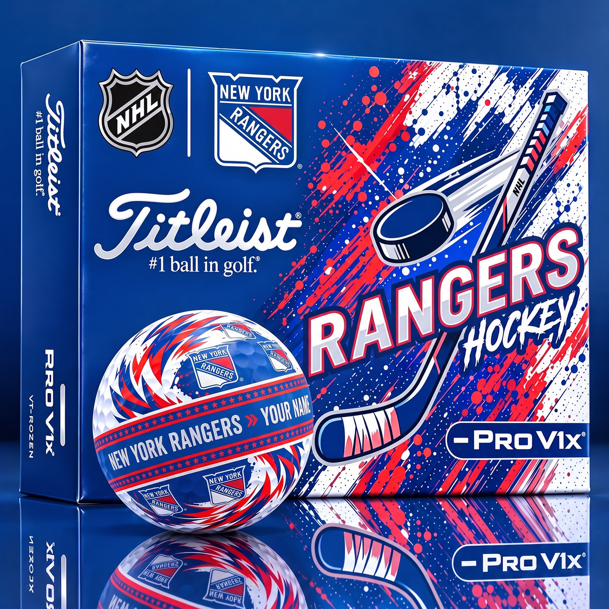 OFFICIAL TILIEST X SIGNATURE NHL NYR CUSTOME NAME 3D TIE-DYE V5 GOLF BALL SET EDITION