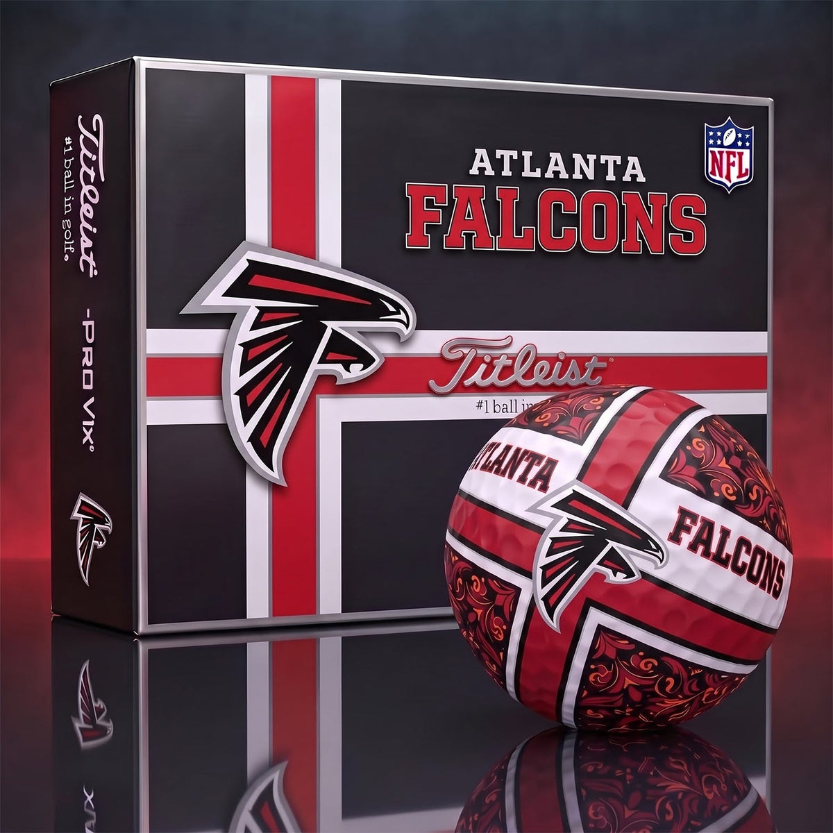 OFFICIAL TITLIEST X PREMIUM NFL ATL 3D GOLF BALL IN THE SHAPE OF A CROSS FOR FAN EDITION V2