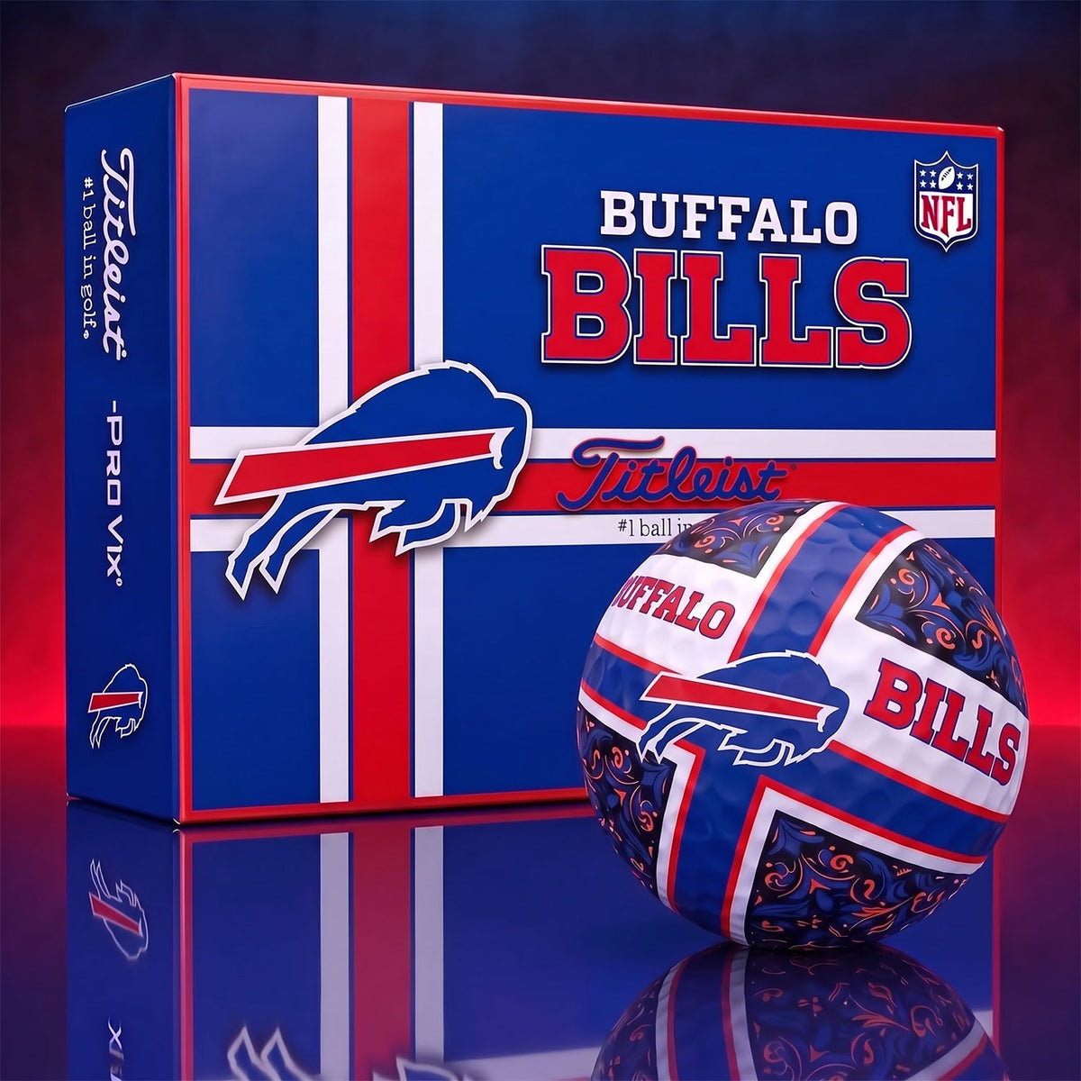 OFFICIAL TITLIEST X PREMIUM NFL BUF 3D GOLF BALL IN THE SHAPE OF A CROSS FOR FAN EDITION V2